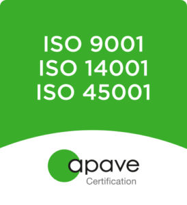 Logo ApaveCert ISO9001 ISO14001 ISO45001